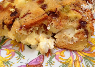 French Toast Strata with Apple Cider Syrup
